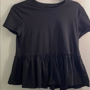 LAST CHANCE!! Black Flounce Top